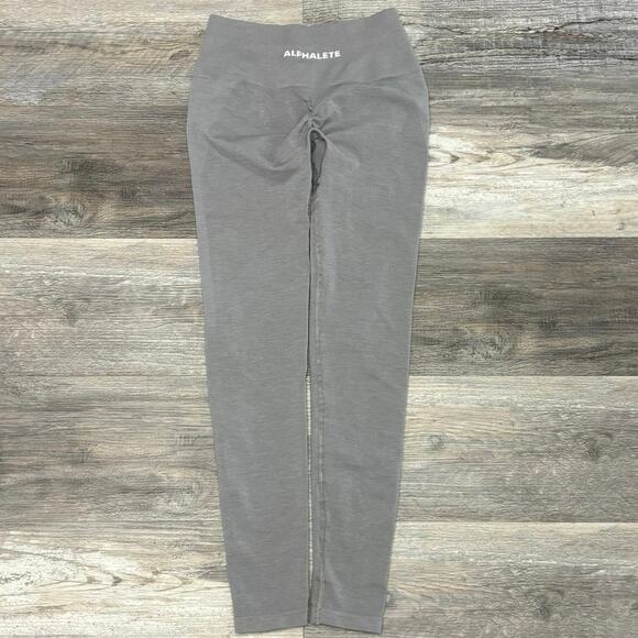 Alphalete‎ Gray Womens S Mid Rise Stretch Yoga Gym Wear Workout Fitness Leggings - Picture 2 of 12